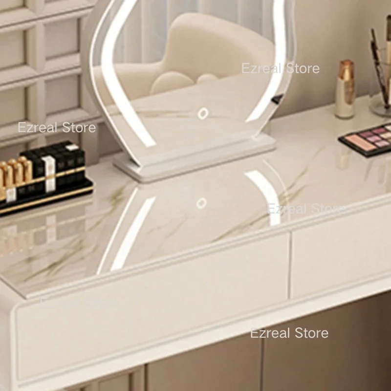 Modern Bedroom Dresing Table Makeup Vanity Wooden Chest Drawers Desk Set Corner Bedside Dresser Chair Penteadeira Furniture