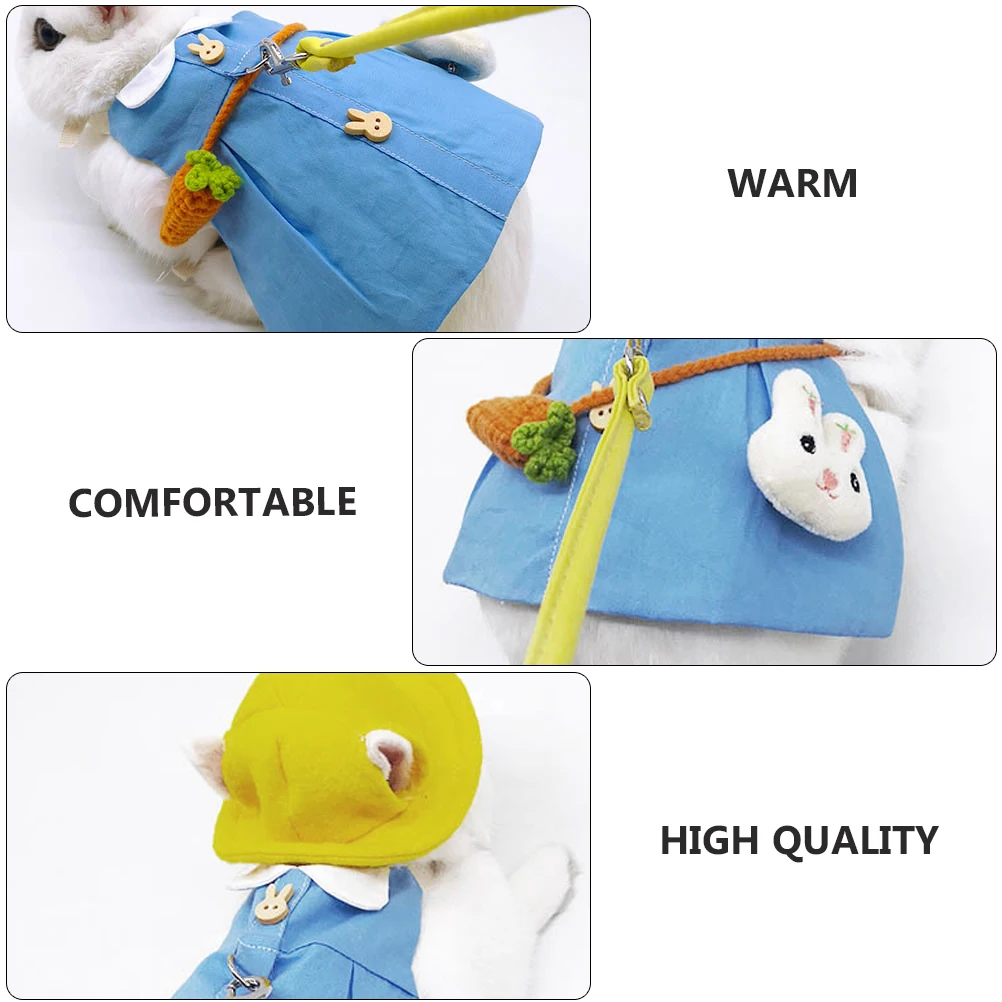 

Rabbit Clothing Set Pet Costume Cotton Bunny Harness Dressing Accessories Festival Supplies Comfortable Everyday Wear