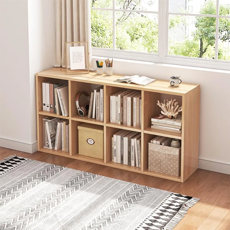 Organizer Bookcase - Fabric Storage Bins Container, Open Shelf Simple Compartments Bookshelf