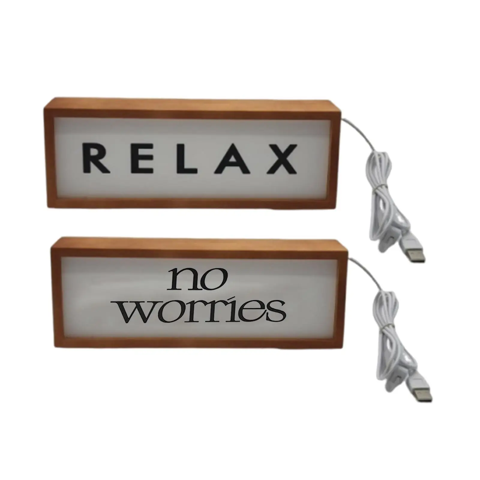 USB Nightlight Light up Sign Rustic Decorative Office Bedside Lamp Table