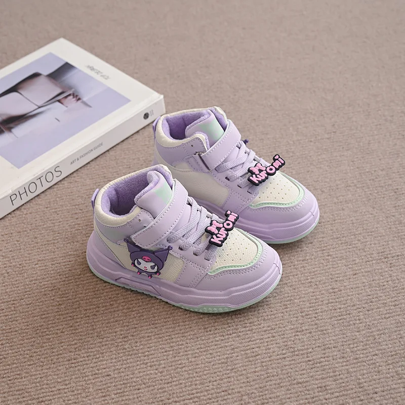 

New Anime Girls Sneakers Velvet Autumn Winter New My Melody Kuromi Kawaii Cartoon Thick Sole Student Anti-Slip Warm