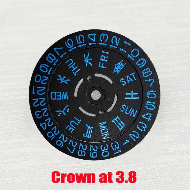 NH35 NH36 Japan Kanji Movement Dial Fits NH35 NH36 Movement SKX007 Watch Date Week Wheel Crown at 3.0 or 3.8 / 4.1 Oclock Parts
