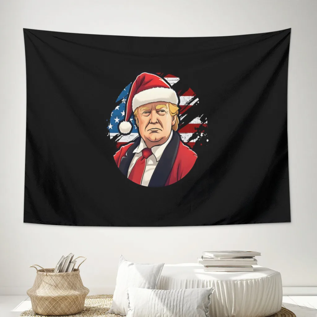 

Trump Claus - Donald Trump Christmas - Santa Claus Tapestry Cartoon Wall Hanging for Bedroom Tapestries Poster Blanket