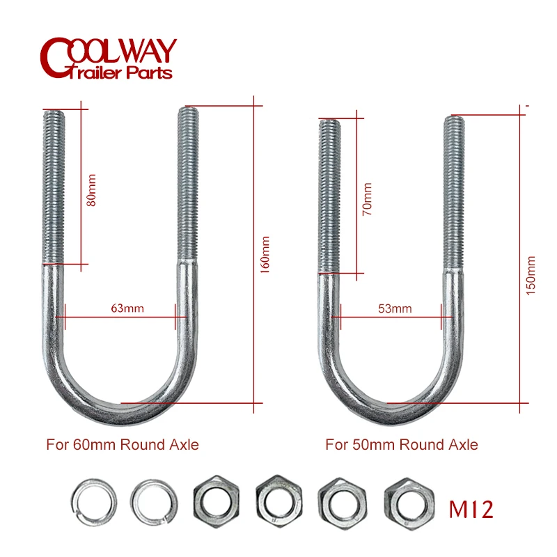 100x100mm Zinc Trailer Axle Fish Plate U Bolt Leaf Spring Clamp for 50 or 60mm Round Axle Camper UTE Caravan Accessories Parts