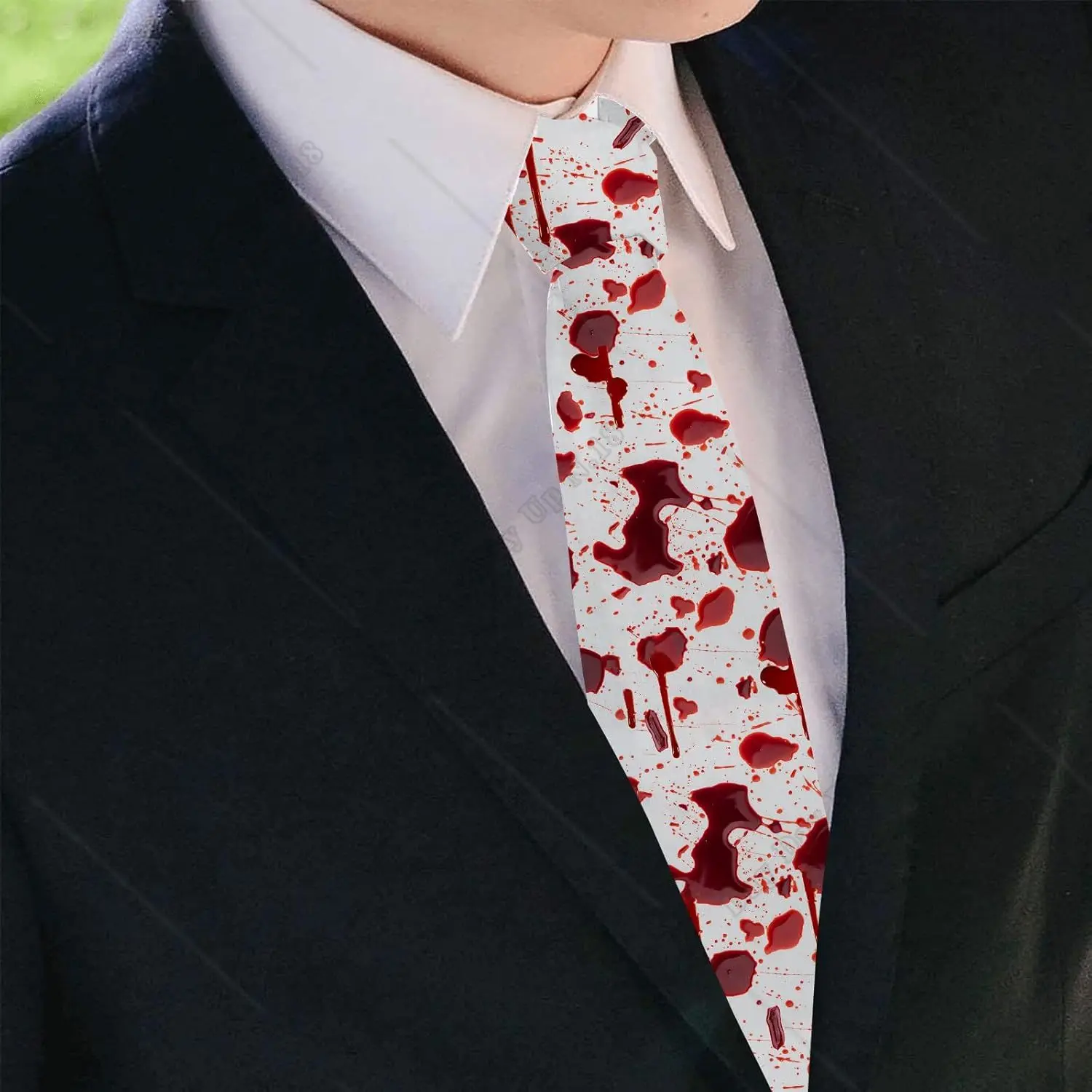 Horror Blood Men's Tie Funny Neckties Halloween Ties Formal Party Business Neckties Adults Shirt Accessories Print One Size