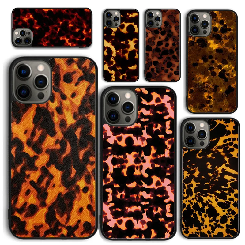 Tortoise Shell Pattern Celular Mobile Smartphone Cases For iPhone 16 15 14 12 13 mini 11 Pro MAX 7 8 Plus SE2020 Coque Fundas