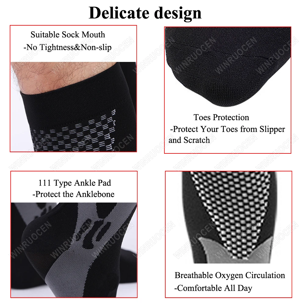 Compression Stockings Blood Circulation Promotion Slimming Compression Socks Anti-Fatigue Comfortable Solid Color Sock man women