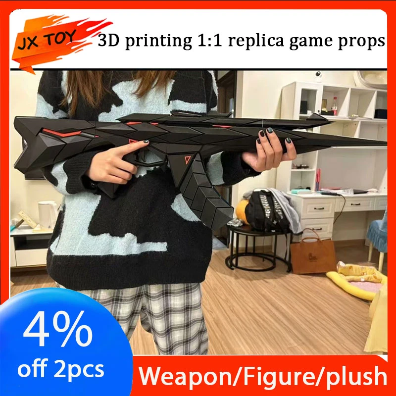 JX TOY Valorant Impresión 3D 1:1 réplica de juego Vandal modelo 85cm Araxys pistolas negras productos hechos a mano juguetes de programación preventa para niños