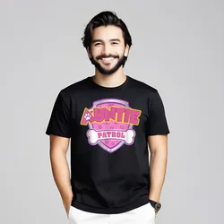 Funny Auntie Patrol Dog Mom Tops & Tees Discount Crewneck Geek Short Sleeve Cotton Mens T Shirts Casual Tee Shirts
