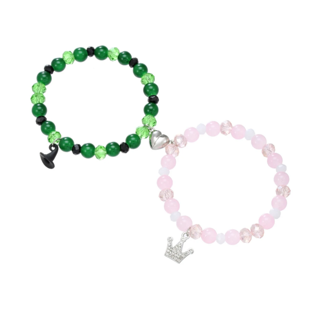 

Elphaba Glinda Friendship Matching Bracelet Witch Rhinestone Crown Bestfriend Couples Fans Party Dress Accessories Party Gifts