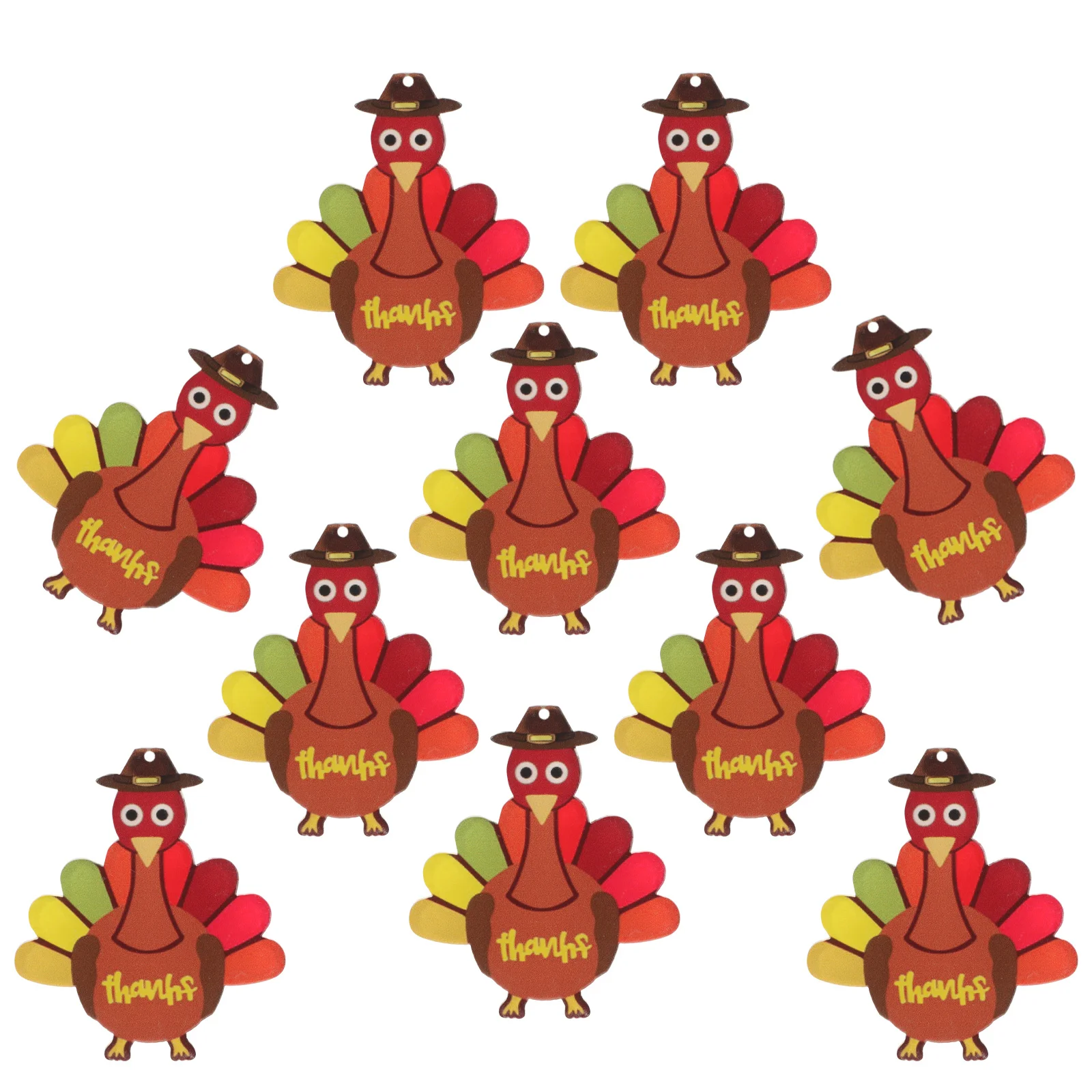 

10Pcs Turkey Charms Small Acrylic Thanksgiving Jewelry DIY Making Accessories for Necklace Bracelet Fall Crafts