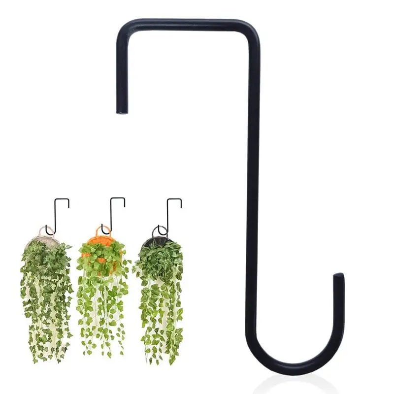 Fence Hooks Heavy Duty Steel Deck Hook Deck Railing Hangers Black Fence Bracket Outdoor for Lantern Bird Feeder Pool Equipment