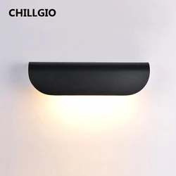 CHILLGIO 방수 야외 LED 벽 램프, 외부 베란다 정원 거실 홈 장식, 북유럽 실내 알루미늄 조명