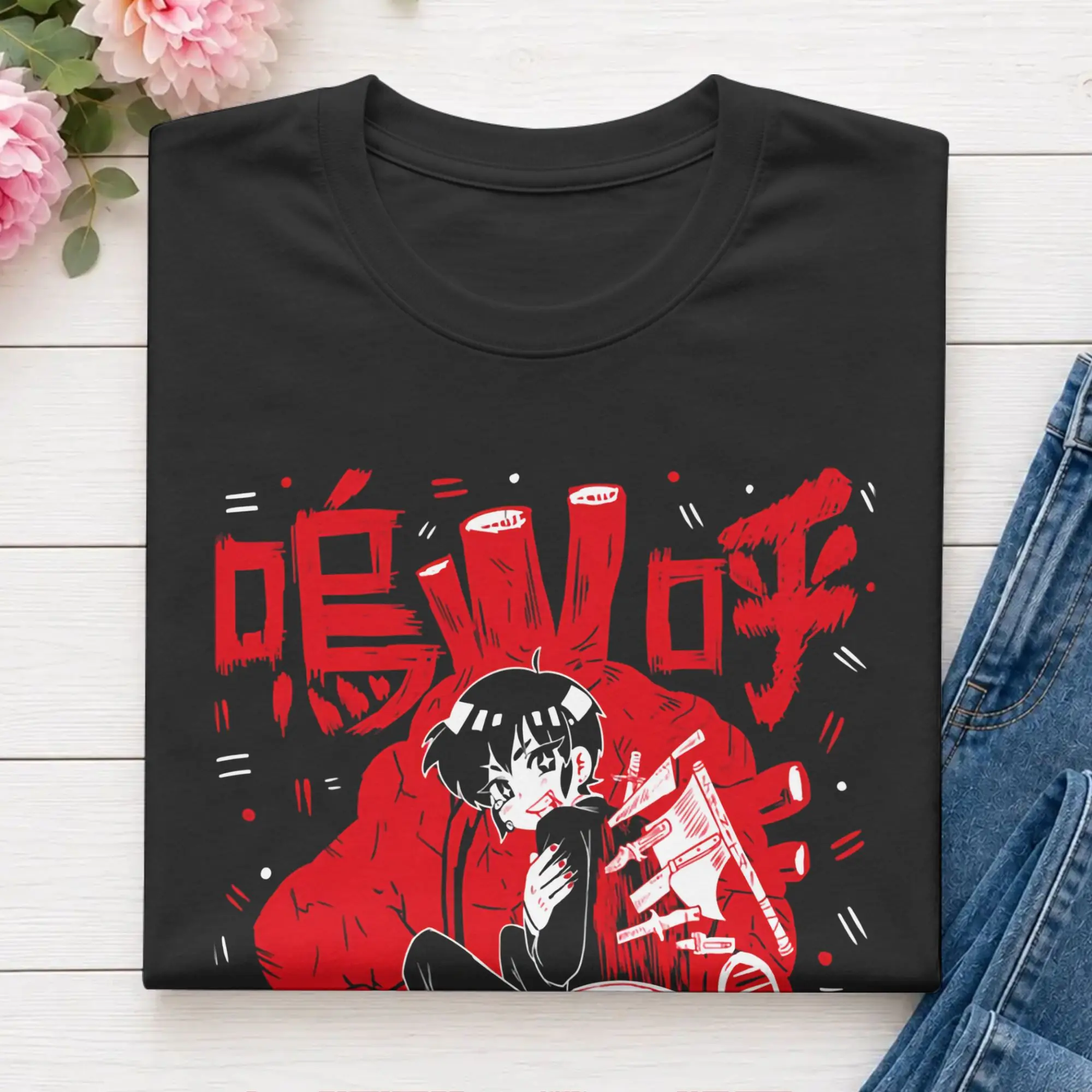 Shounen  Cotton T-Shirt For Men Summer Touhou Project Funny T-Shirts Round Neck Hip Hop Tees Oversized Dropshipping Clothes