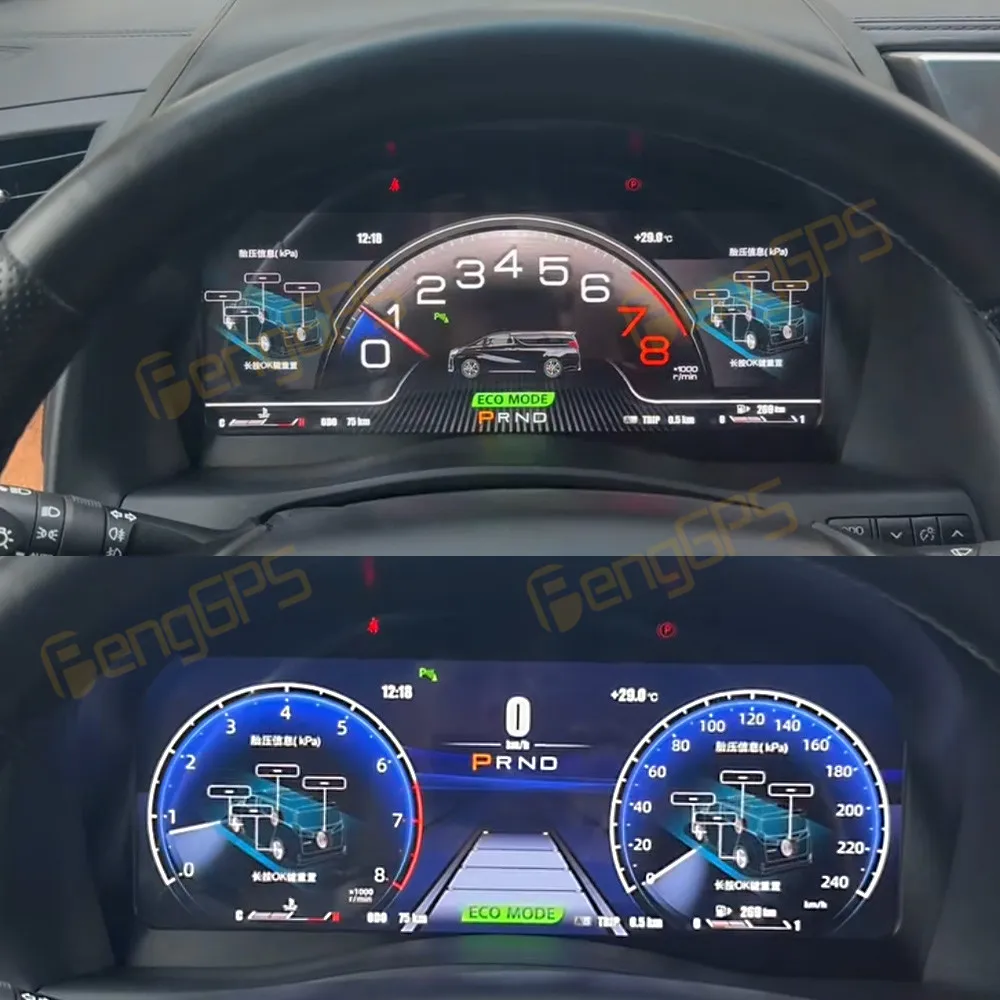 

Цифровая LCD-панель приборов для Toyota Alphard Vellfire 20/30 серии, обновление до 40 серии, 2008-2023 гг., LCD-панель приборной панели, спидометр