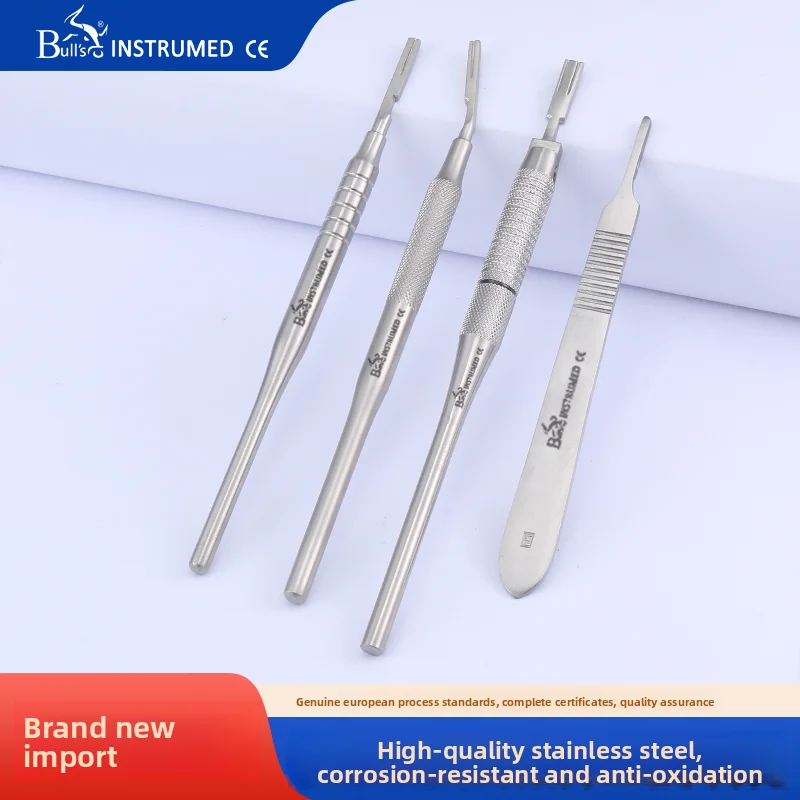 

Bulls Instrumed Intl Dental tool surgical handle rotatable angle round handle stainless steel dissection graduated knife
