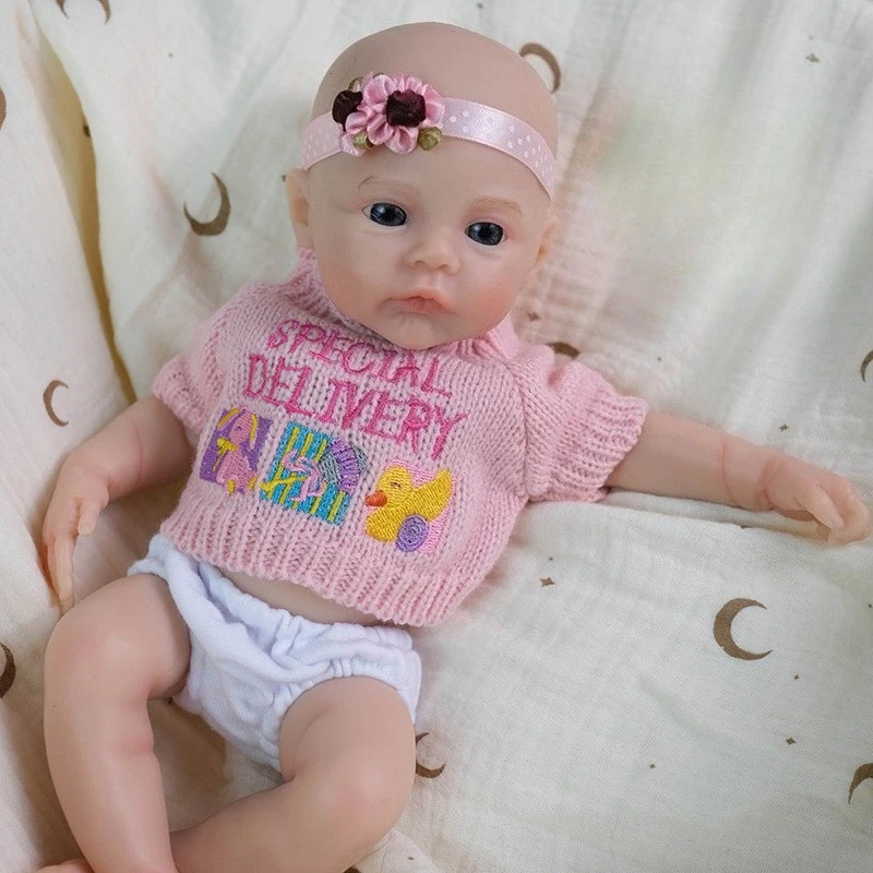 

12 дюймов 30 см голубые глаза твердая силиконовая кукла для маленьких девочек луг милая удобная кукла