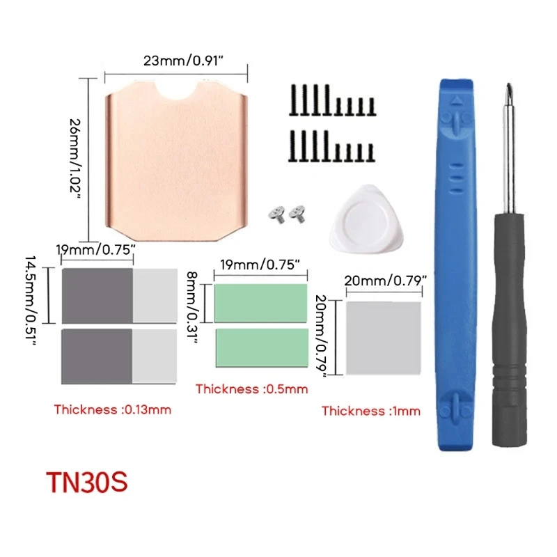 DN59 구리 쿨러 패드 TN30 TN42 TN80 2230 SteamDeck SSD 2242 80 용 SSD 방열판
