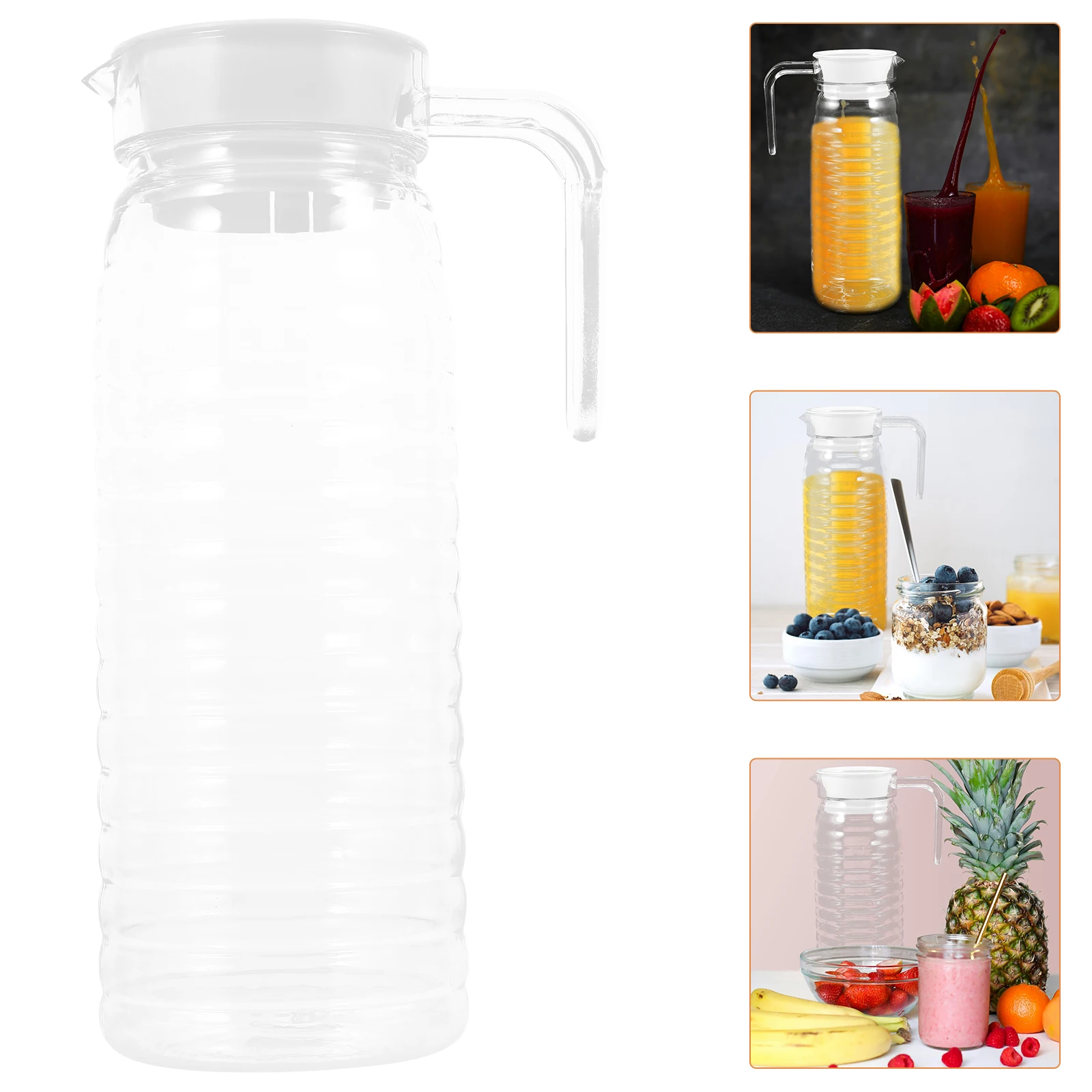 

1.1L Thick Juice Container For Fridge Drink Pitcher Transparent Water Bottle for Home Container Cold Drink Glassware