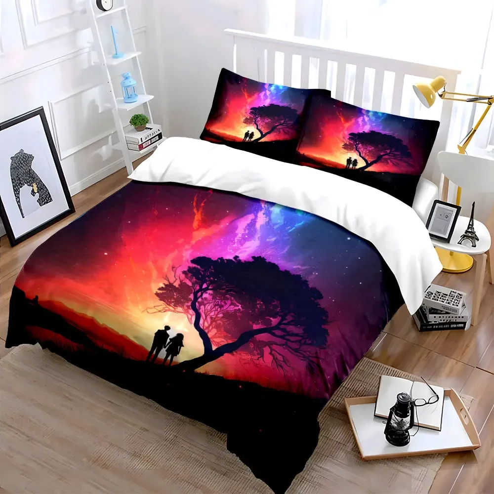 Romantic Sunset Art Set Soft Comfortable Duvet Cover Bedding Set Included 1*Duvet Cover & 2*Pillowcases, gift