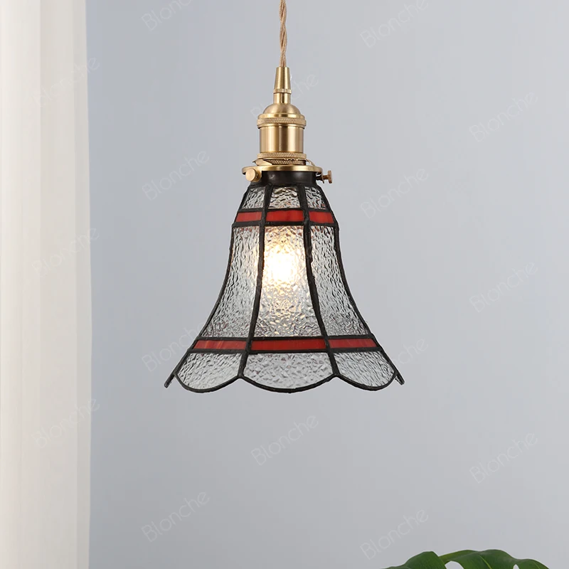 

Vintage Pendant Light Mediterranean Stained Glass Led Hanging Lamp Bedroom Kitchen Lighting Fixtures Home Loft Decor E27