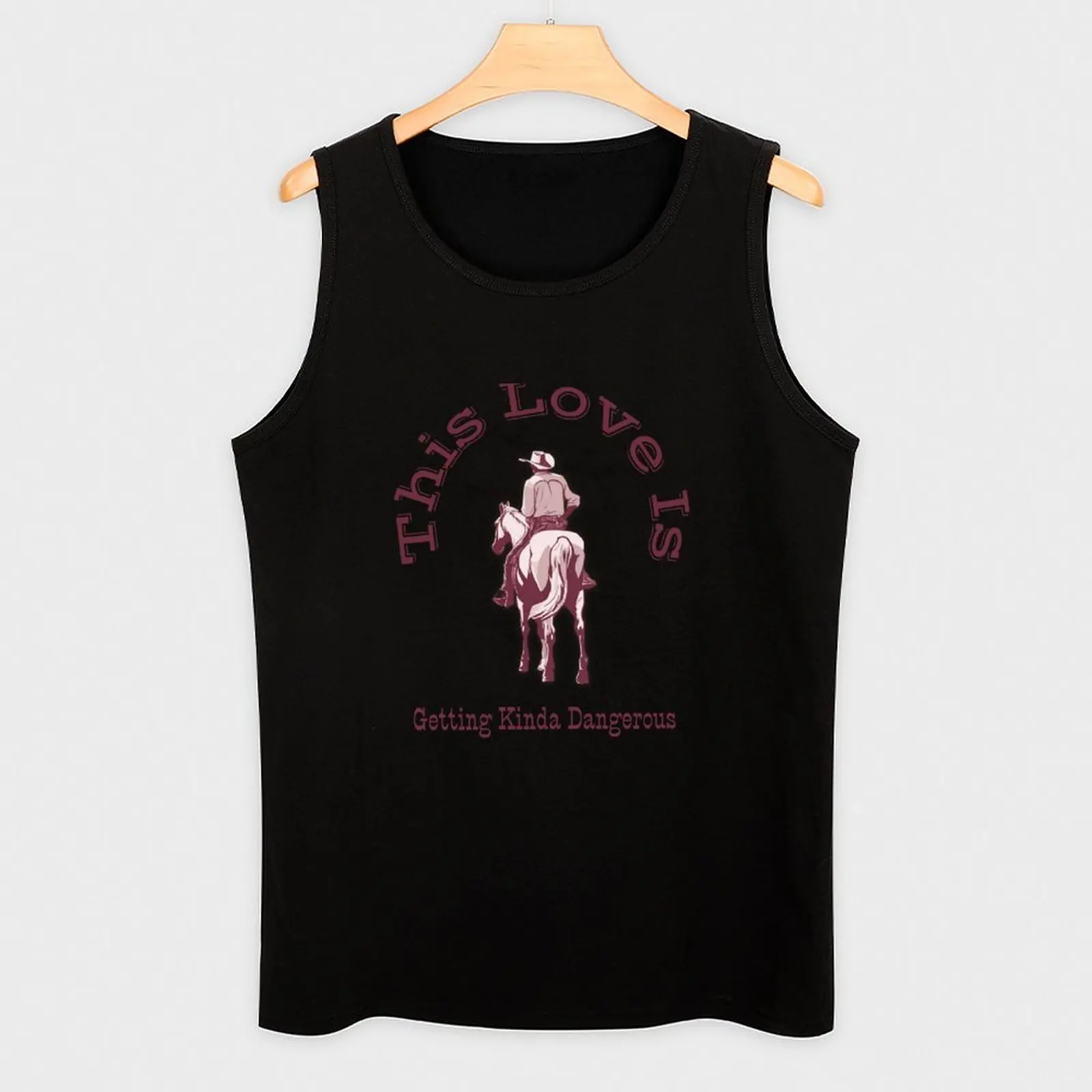 Suéter rosa de Chris Stapleton, letras de caballo blanco, este amor es un poco peligroso, camiseta sin mangas, camiseta de culturismo