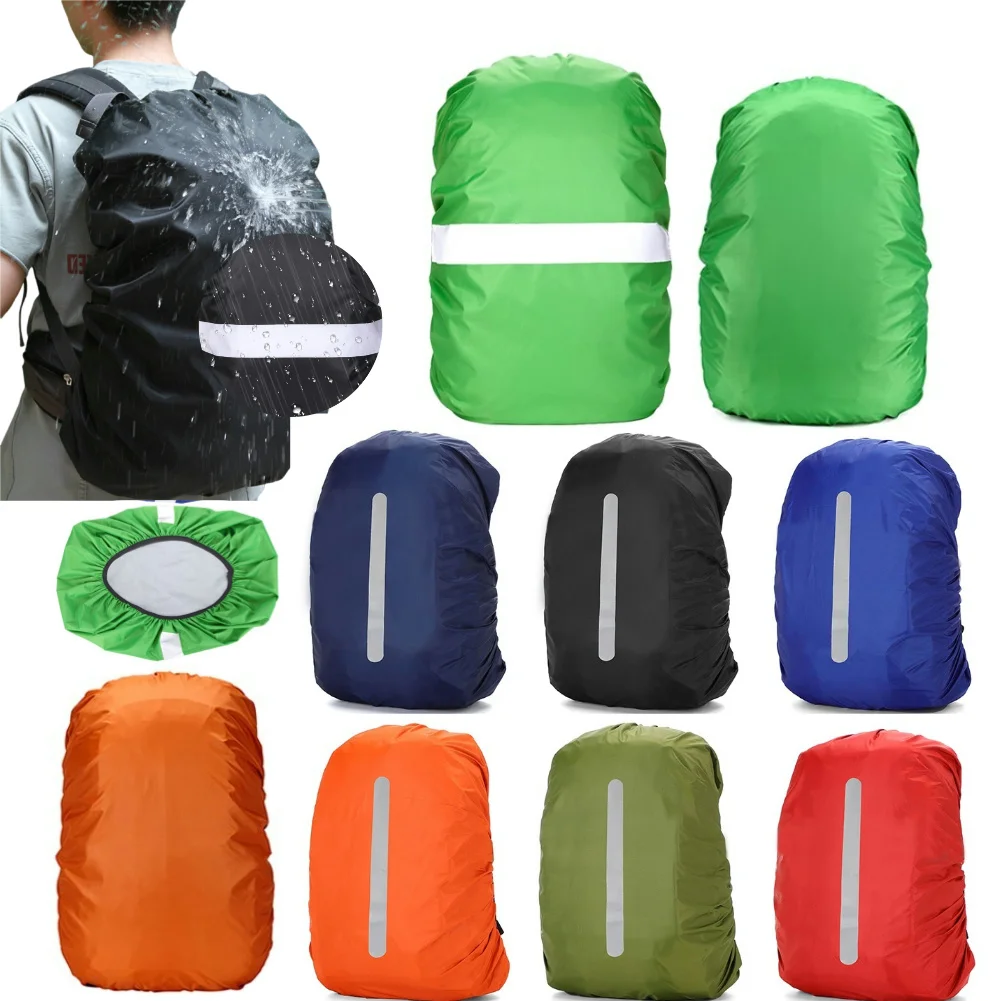 Mochila reflectante con cubierta para lluvia, bolsa impermeable de camuflaje, táctica, para acampar al aire libre, senderismo, escalada, 20L, 30L, 45L, 60L