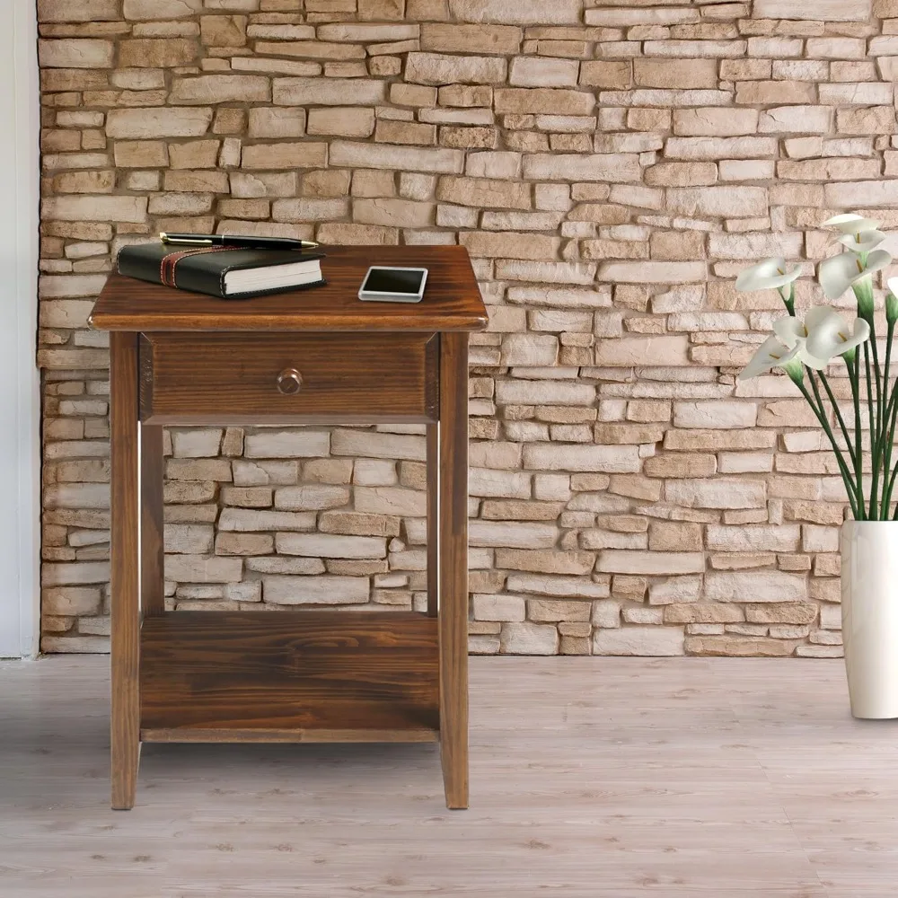 

Night Owl Nightstand with USB Ports-Warm Brown