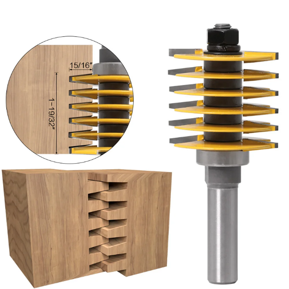 

1/2 Inch Shank Finger Joint Router Bit Woodworking Milling Cutter with Bearing