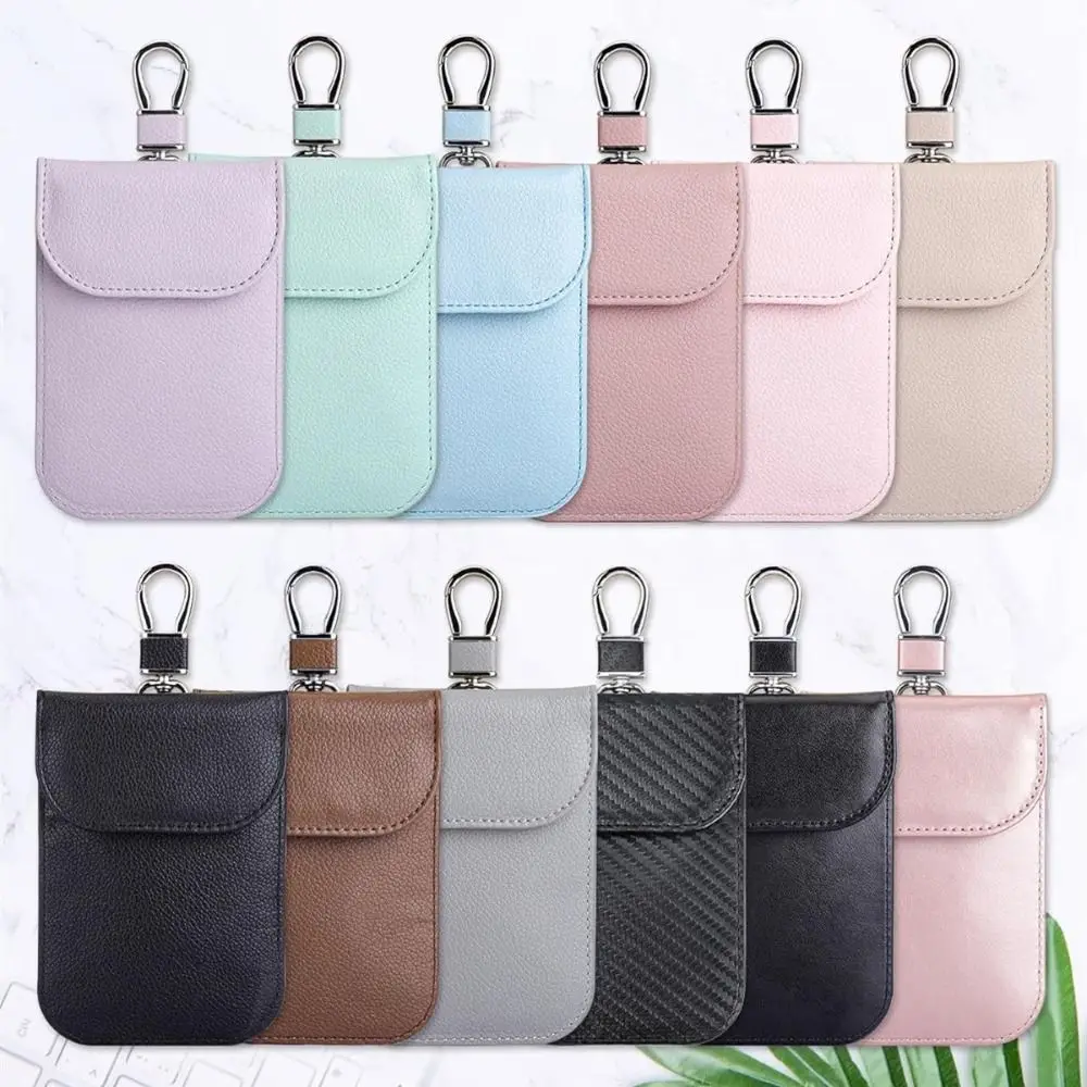 

Fashion RFID Blocking Car Keys Case Anti-Theft Leather Key Protector Key Bag for Privacy Protection