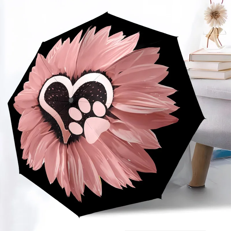 

Складной зонт с милой собакой, модный автоматически открывающийся дизайн, 8, железные ребрышки, пластиковая ручка, складной солнцезащитный козырек, идеальные праздничные подарки