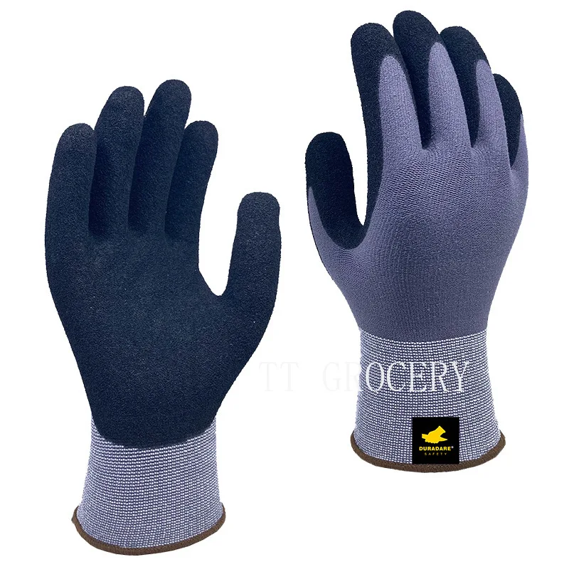 

Nylon Nitrile Coated Gloves Oil Resistant Anti-Slip Sandpaper Finish Flexible Breathable Work Gloves Labor Protection Gardening