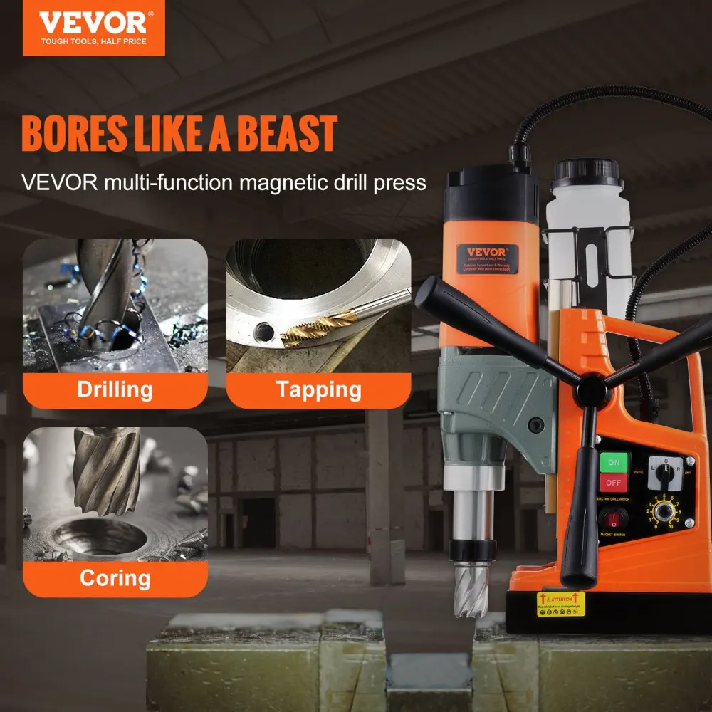 VEVOR Magnetic Drill Boring Diameter  Portable Electric Mag Drill Press with Variable Speed  Drilling Machine