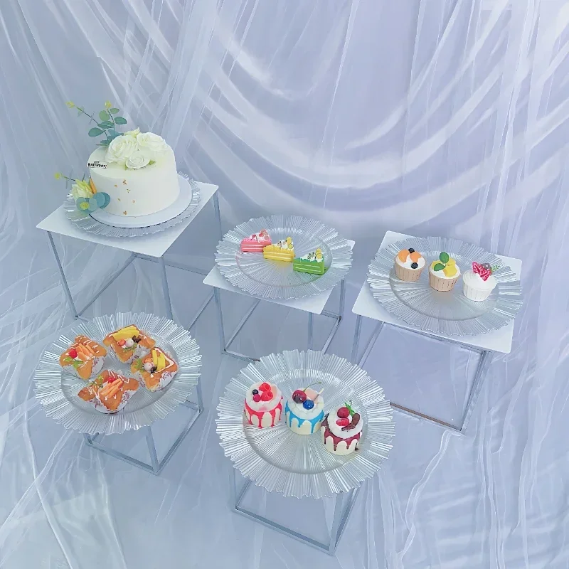 

15PCS Wedding Hotel Home Meeting Candy Bar Buffet Stand, Riser With Trays ,Dessert Table Cake Snack Foods Drinks Donut Holder