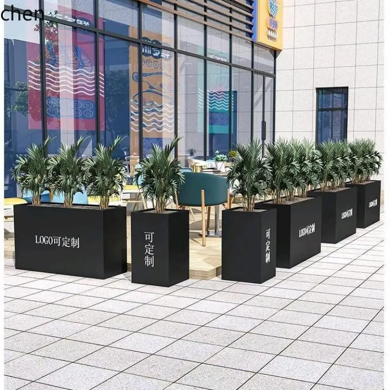 HYS outdoor stainless steel iron planting box partition fence courtyard flower bed slot