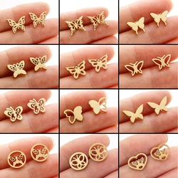 Stainless Steel Cartilage Earrings 2024 Trend Mini Delicate Butterfly Stud Earrings For Women Tragus Jewelry Party Gifts
