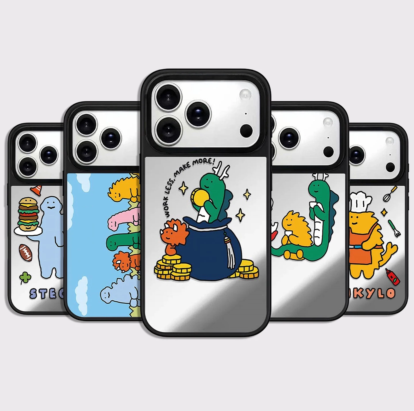 

Cartoon Chef Hamburger Mirror Surface Magnetic Phone Case Cover for IPhone 12 13 14 15 16 17 Pro Max Case for IPhone 17 Air