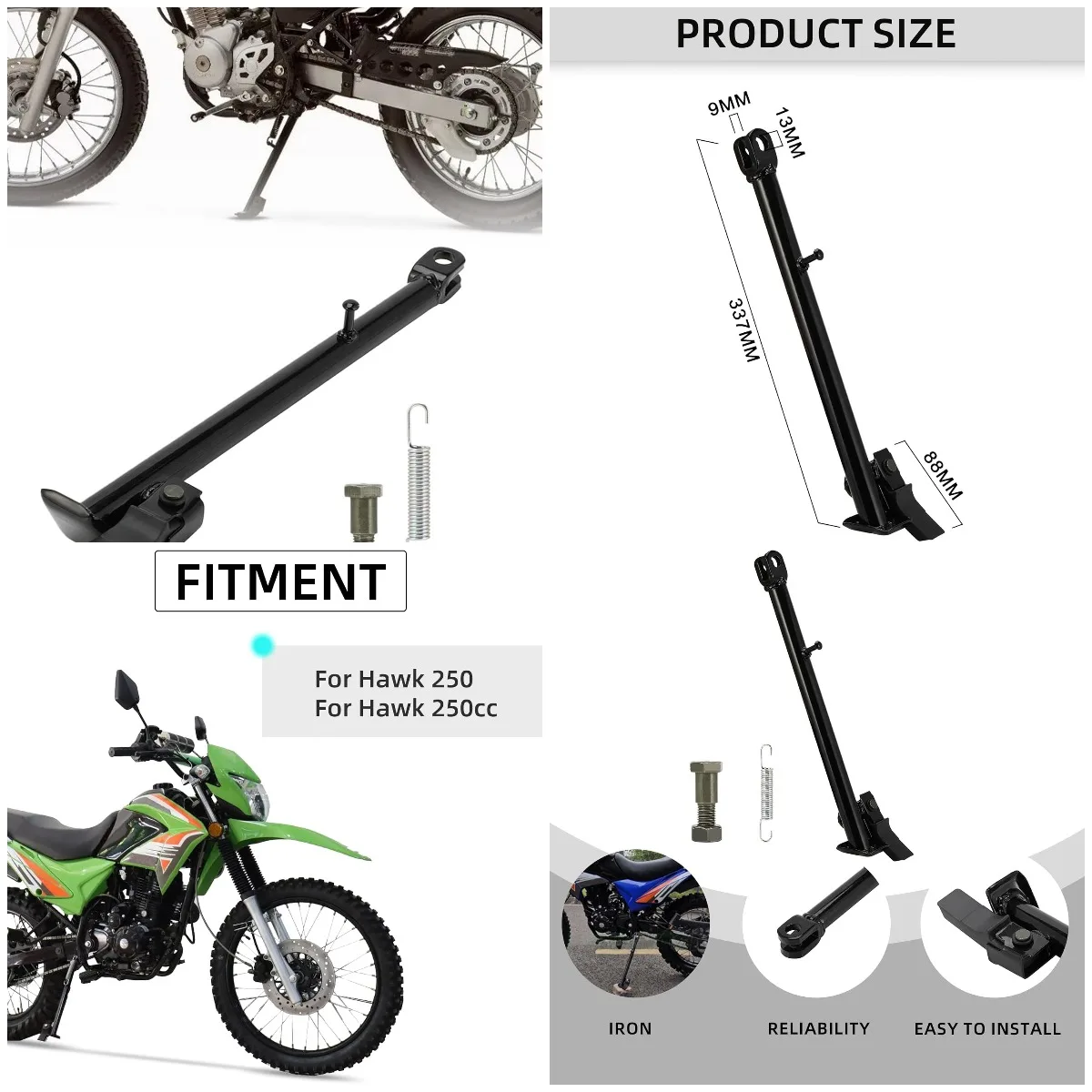 

Подставка для Hawk 250 и TBR7, замена боковой опорной подставки для мотоцикла Hawk 250cc/TBR 7