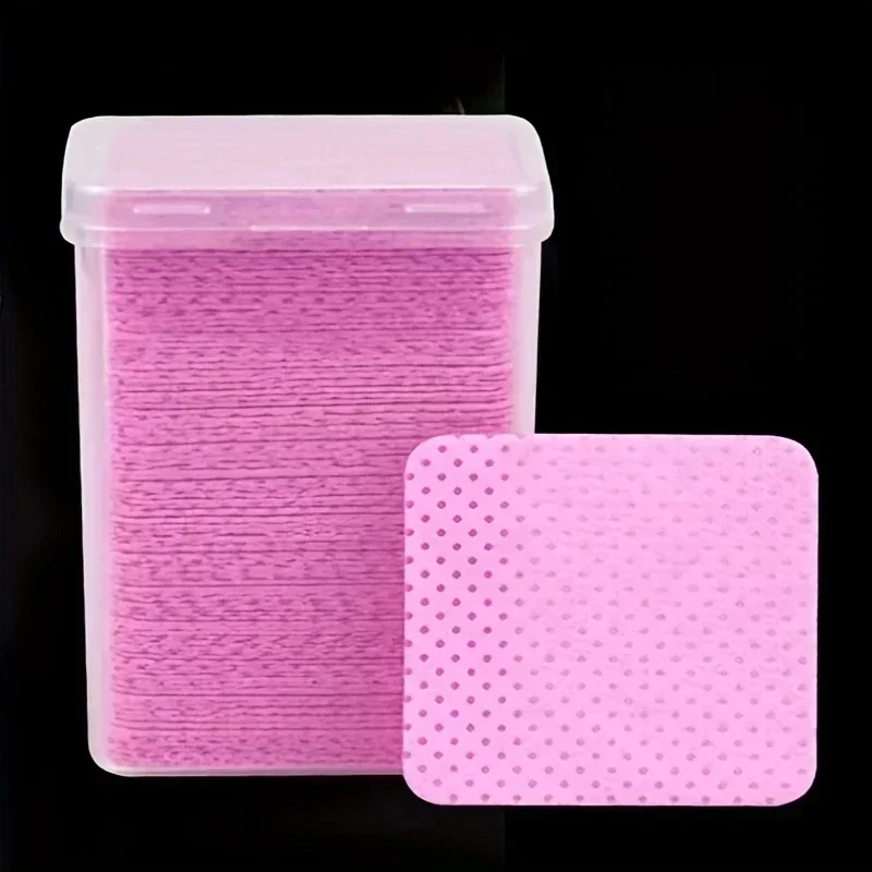 Lingettes nettoyantes pour extensions de cils, 200 pièces/boîte, tissu Non tissé, dissolvant de vernis à ongles Gel, tampons en coton, lingettes non pelucheuses pour ongles