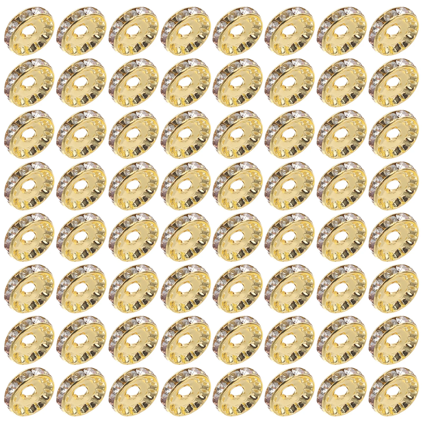 

100Pcs Jewelry Making Rhinestone Spacer Beads Crystal Rondelle Beads 12mm Large Hole Metal Spacers Bracelets Pens