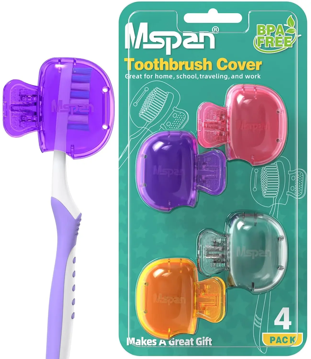 

Electric Toothbrush Head Cover: Sonic Toothbrush Cap Travel Protector Plastic Brush Pod Protection Clip Case Value Pack