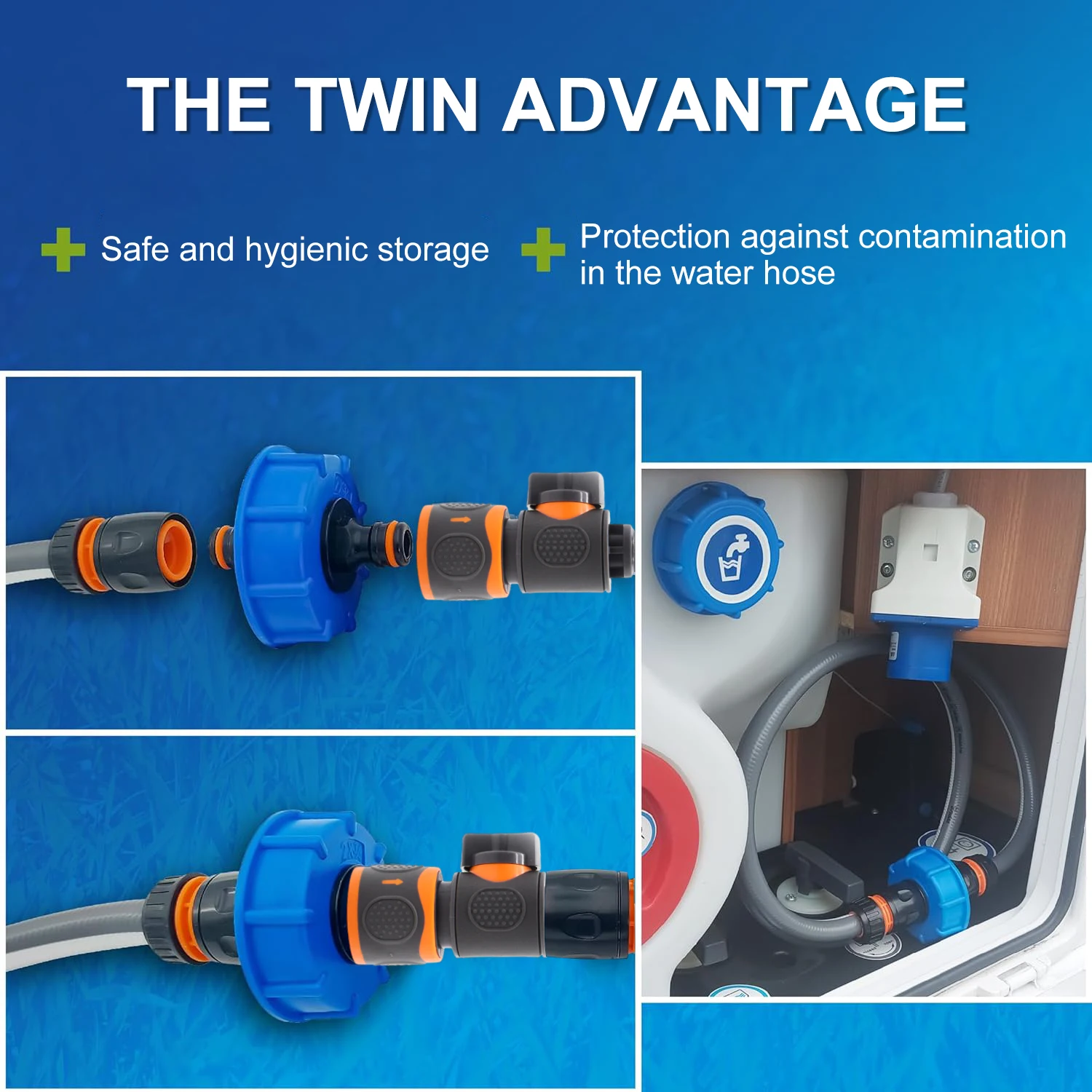 Camper Motorhome Water Tank Filling Adapter Connection Kits With Quick Coupling Base Control Adapter RV Parts Car Accessories