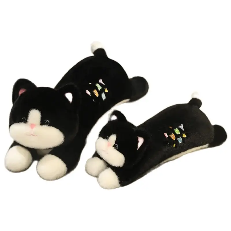 60/90cm Cuddly Black Cat Plush Toys Cats Brings Warmth and Peace of Mind To for Friend's Companionship Birthday Gifts