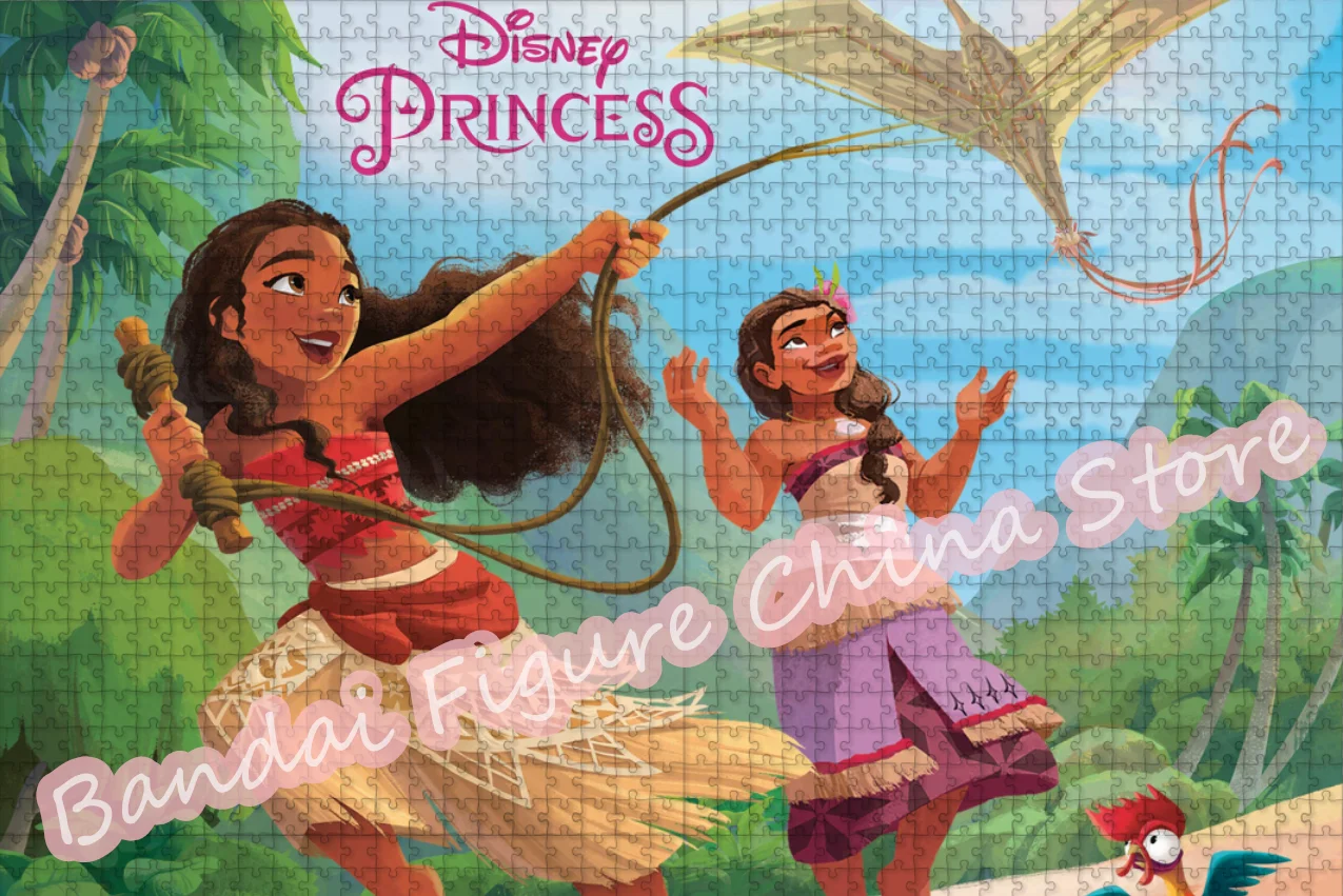 Disney princesa moana anime 300/500/1000 peças quebra-cabeça oceano aventura quebra-cabeça para crianças alívio do estresse brinquedos presentes de natal