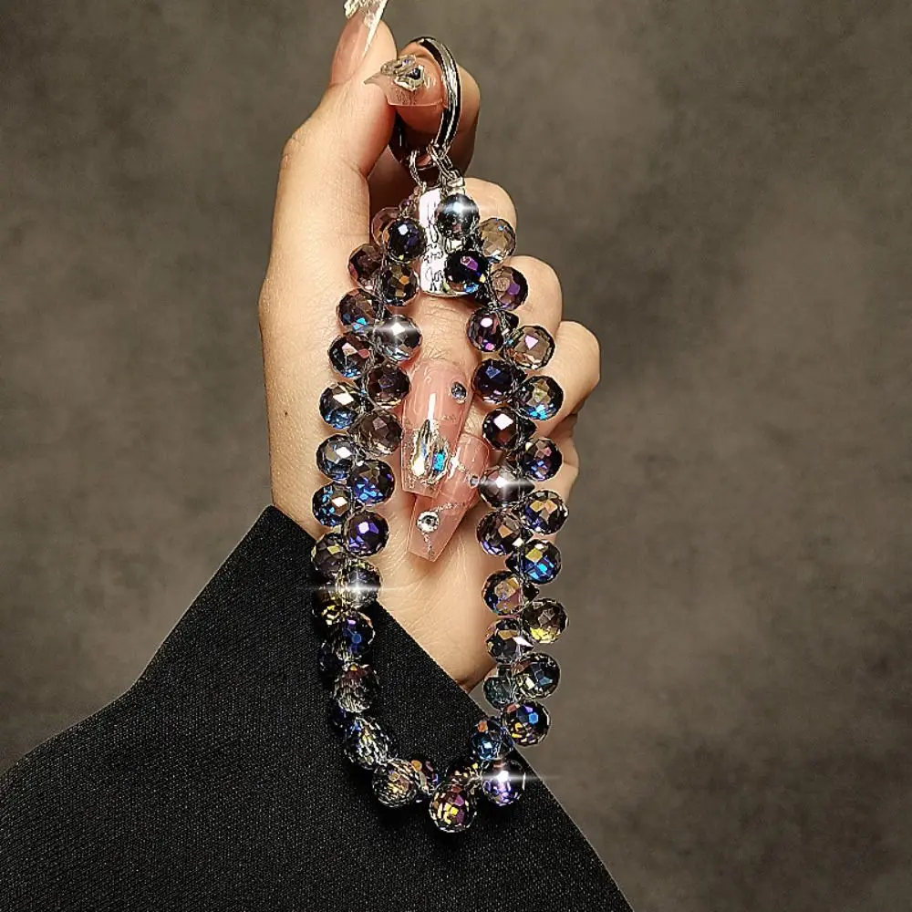 Stylish Glitter Crystal Bead Pendant Transparent Colorful Crystal Bead Keychain Detachable Bag Pendant Women Girls
