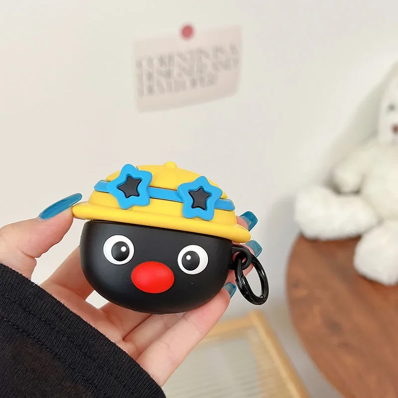 Penguin Glasses Case for HUAWEI FreeBuds 4 4e 5 5i 6i Cover for Free Buds Pro 2 3 4 Pro2 Pro3 Pro4 SE3 SE2 Protective FreeClip