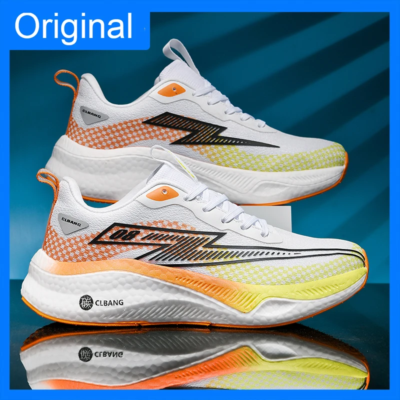 

Спортивная обувь унисекс, модная, удобная, профессиональная, для бега, с противоскользящей подошвой, амортизирующая, тренировочная обувь, на шнуровке, с сетчатыми вставками, на толстой подошве.