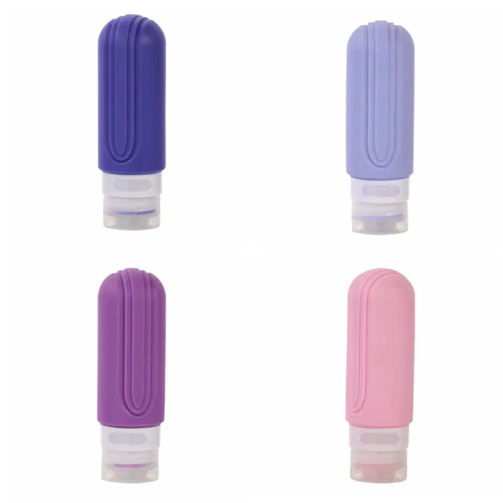 4 قطعة/المجموعة 90 مللي سيليكون السفر موزع مجموعة فارغة مانعة للتسرب ضغط زجاجة سوائل عدة إعادة الملء قابلة لإعادة الاستخدام