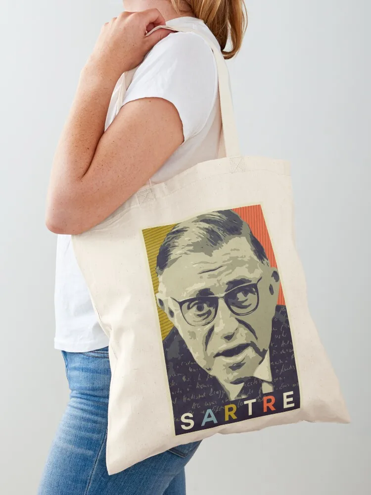 

Jean-Paul Sartre Tote Bag reusable grocery bags the tote bag large size bags personalized tote
