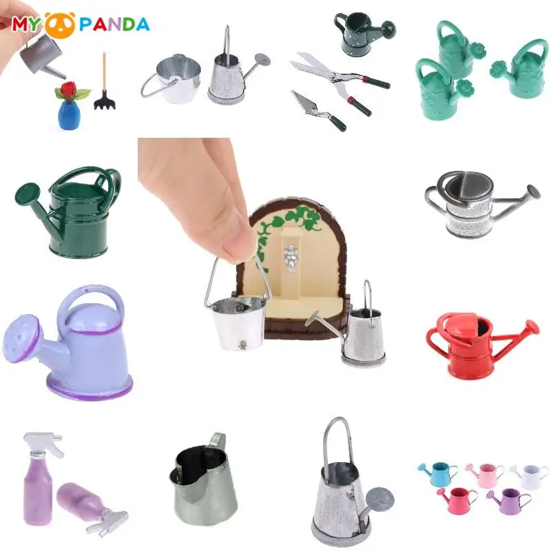 1:12 Scale Mini Cute Watering Can Water Bottle Spill Cans Dollhouse Miniature Home Gardening Accessories